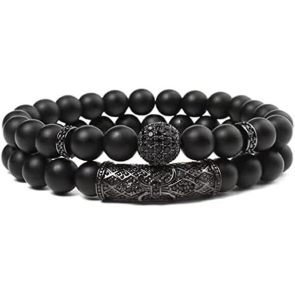 obsidian healing crystal beaded bracelet 8mm stretch protection good luck gift - Picture 7 of 7